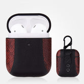 Estuche protector a prueba de golpes de cuero con tapa abatible y colores a juego para Apple AirPods 1/2